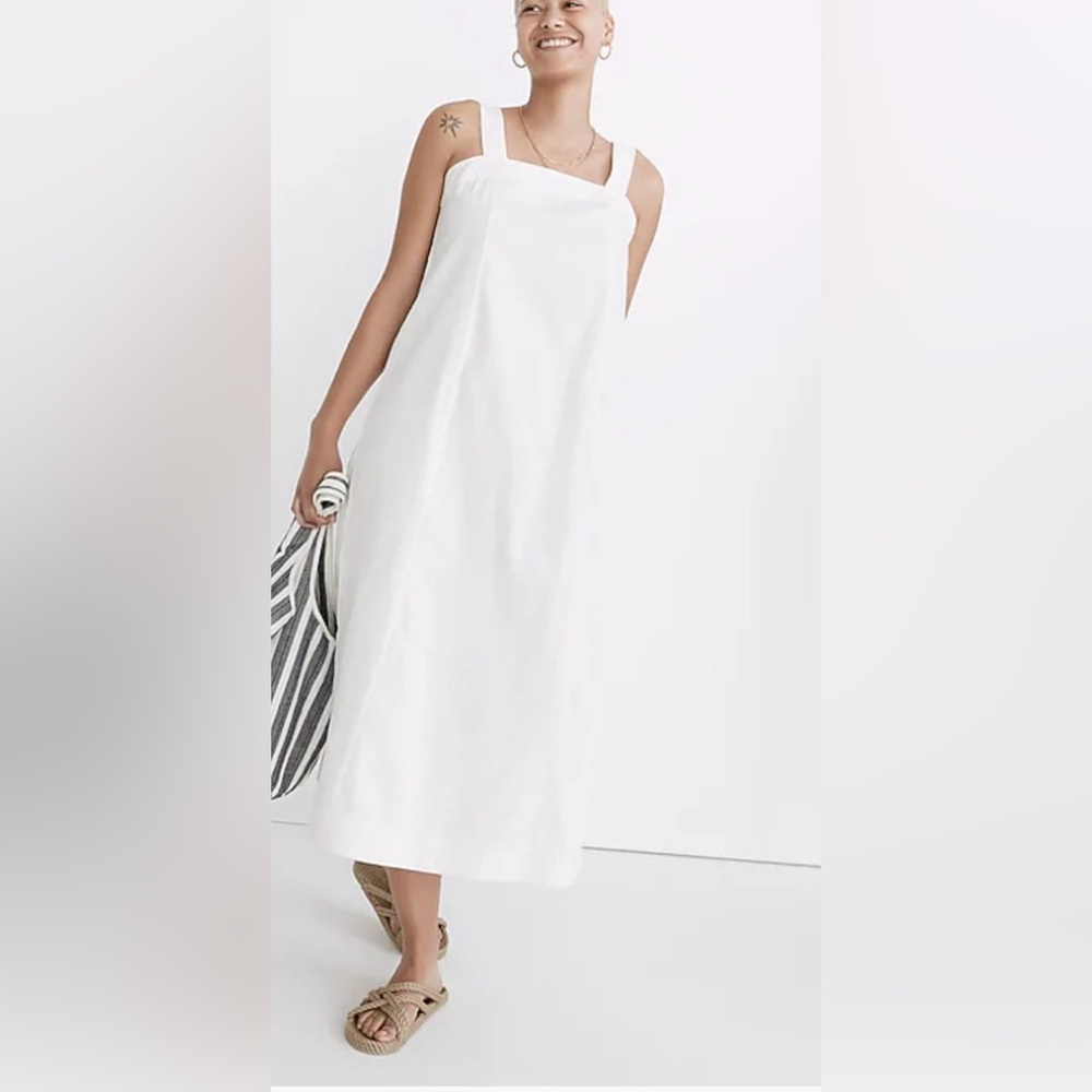 Madewell Linen-Cotton Princess-Seamed
Midi Dress Size S